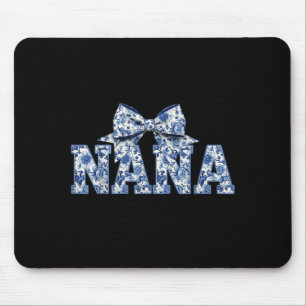 Nana- Blue White Chinoiserie Floral - Grandma Mouse Mat