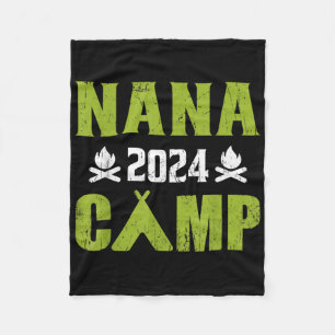 Nana Camp 2024 Family Vacation Summer Camping Crew Fleece Blanket