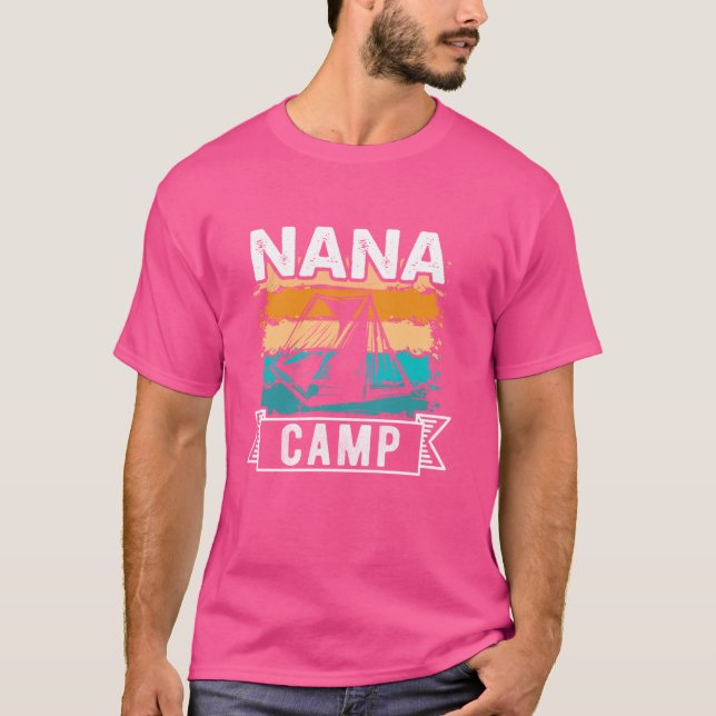 Nana Camp 2024 Family Vacation Summer Camping Crew T-Shirt (Front)