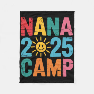 Nana Camp 2025 Family Vacation Summer Camping Crew Fleece Blanket