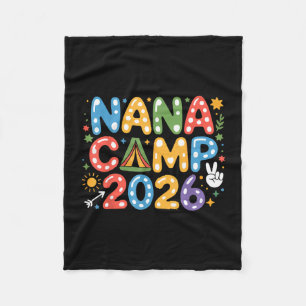 Nana camp 2026 camping crew family vacation summer fleece blanket