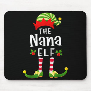 Nana Christmas Elf Matching Pajama X-mas Party Mouse Mat