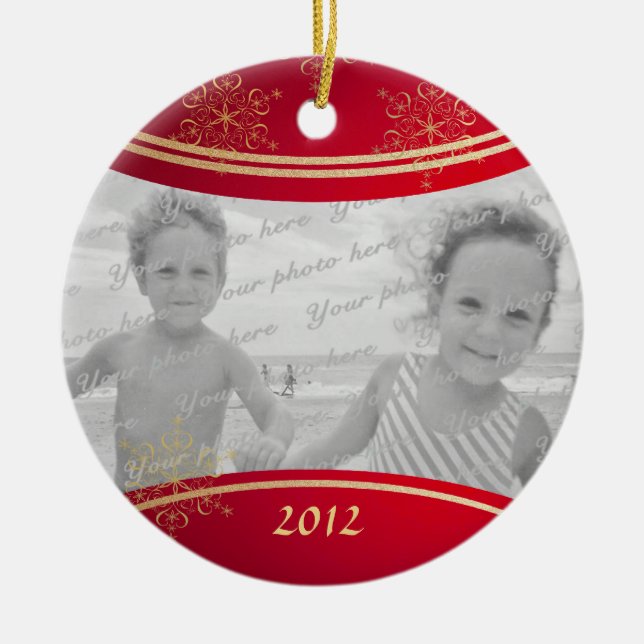 Nana Christmas Photo Frame Ceramic Tree Decoration (Front)