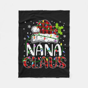 Nana Claus Christmas Lights Matching Family Xmas P Fleece Blanket