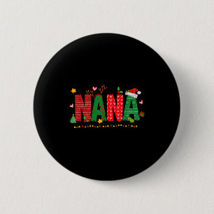 Nana Claus Christmas Lights Pajama Family Matching 6 Cm Round Badge