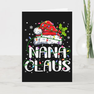 Nana Claus Christmas Lights Pajama Family Matching Card