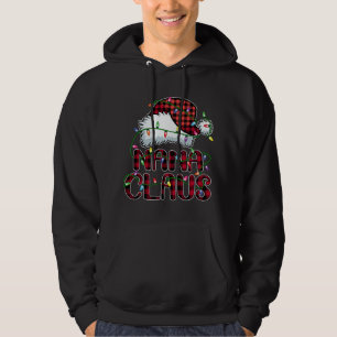 Nana Claus Christmas Lights Pajama Family Matching Hoodie