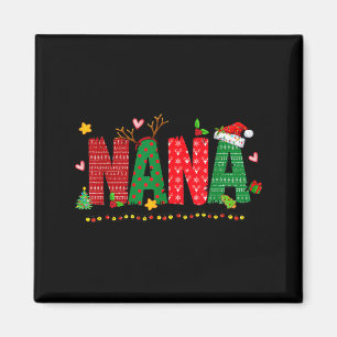 Nana Claus Christmas Lights Pajama Family Matching Magnet