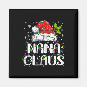 Nana Claus Christmas Lights Pajama Family Matching Magnet