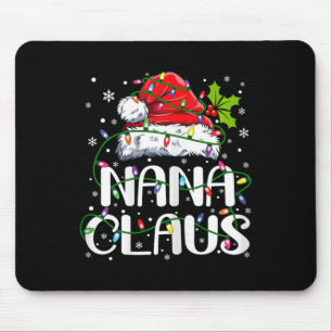 Nana Claus Christmas Lights Pajama Family Matching Mouse Mat