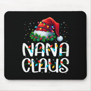 Nana Claus Christmas Lights Pajama Family Matching Mouse Mat