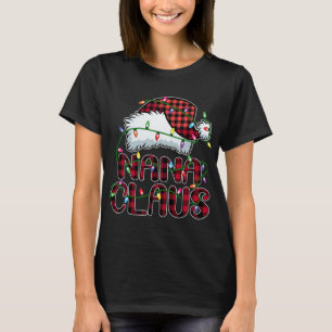 Nana Claus Christmas Lights Pajama Family Matching T-Shirt