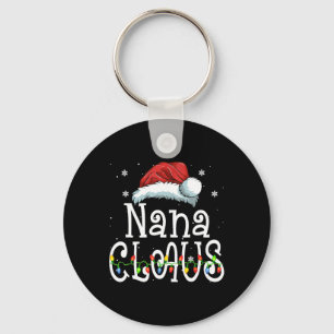 Nana Claus Christmas Pajama Family Matching Xmas Key Ring