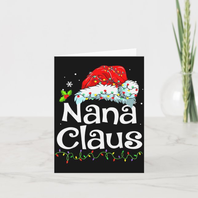 Nana Claus Christmas Pajama Family Matching Xmas L Card (Front)