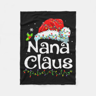 Nana Claus Christmas Pajama Family Matching Xmas L Fleece Blanket