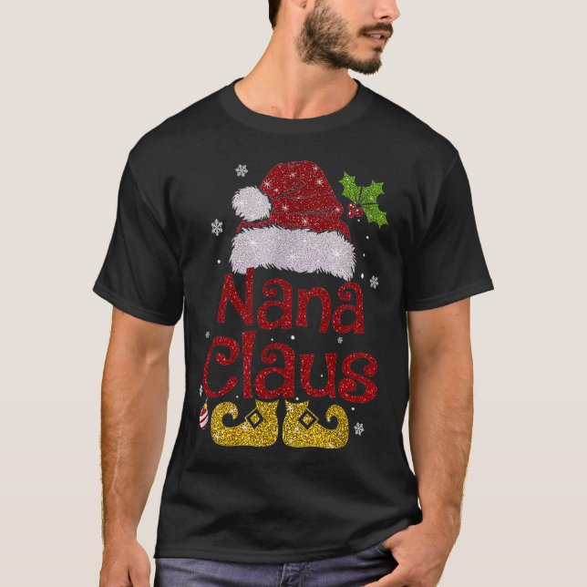 Nana Claus  Christmas Pajama Family Matching Xmas  T-Shirt (Front)