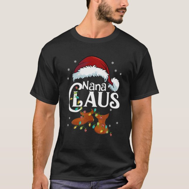 Nana Claus , Family Matching Nana Claus Pajama T-Shirt (Front)