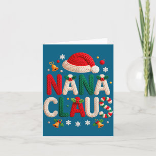 Nana Claus Knitted Design Grandma Pajama Family Ma Card