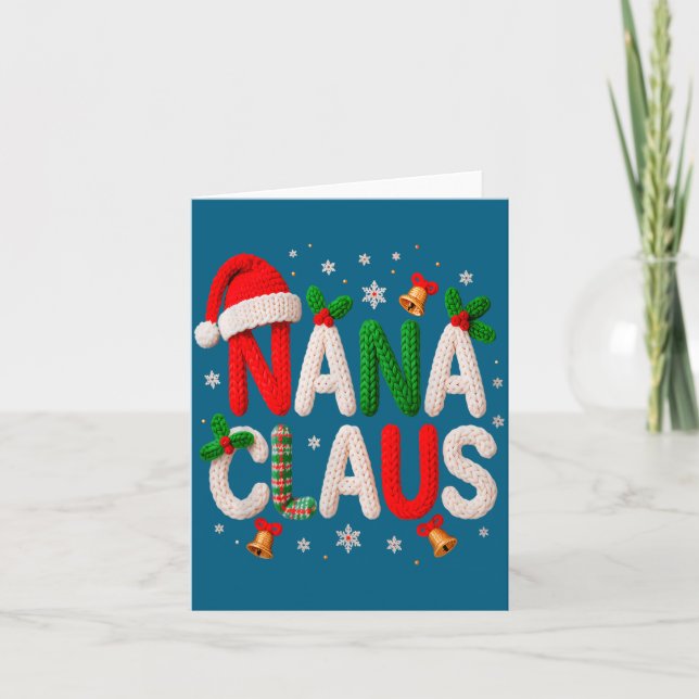Nana Claus Santa Claus Crochet &amp; Knitting Love Card (Front)
