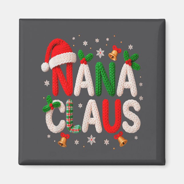 Nana Claus Santa Claus Crochet &amp; Knitting Love Magnet (Front)