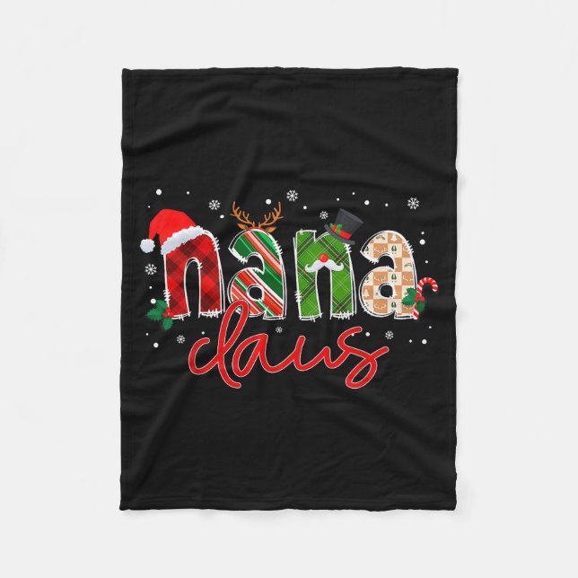 Nana Claus Santa Claus Family Matching Christmas P Fleece Blanket (Front)