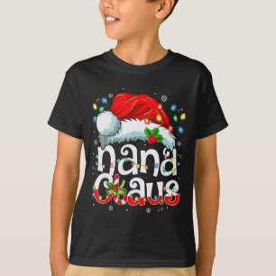 Nana Claus Shirt Christmas Lights Pajama Family Ma