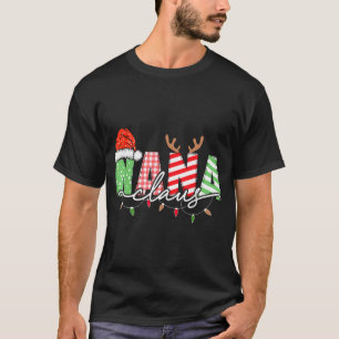 Nana Claus Xmas Christmas Lights Pajama Family  T-Shirt