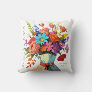 NANA Custom Vibrant Floral Photo Mothers Day Cushion