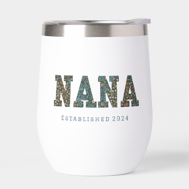 Nana customised year - trendy floral  Coffee Mug (Left)