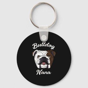 Nana Cute English Bulldog Grandma  Key Ring