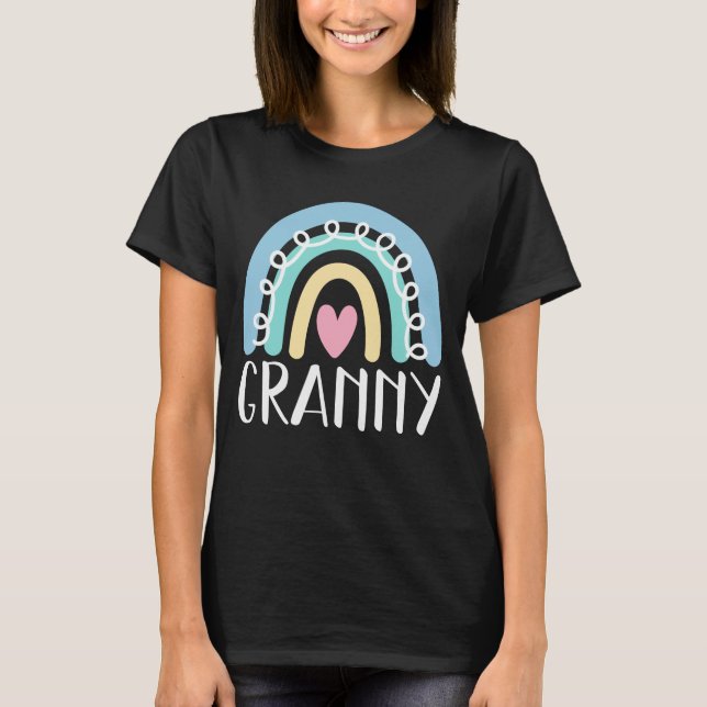 Nana Cute Grandma Family Matching Rainbow T-Shirt (Front)