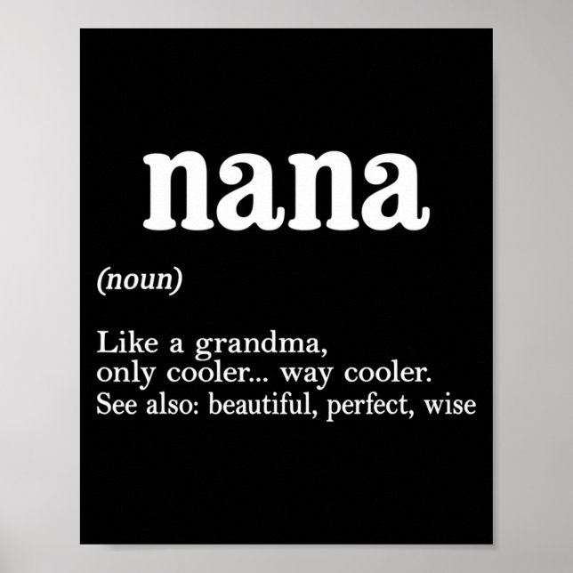 Nana Definition Funny Mom Mothers Day  Poster (Front)