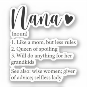 Nana Definition, Gift for Grandma Grandmother