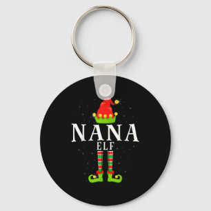Nana Elf Christmas Matching Xmas Pajama Key Ring
