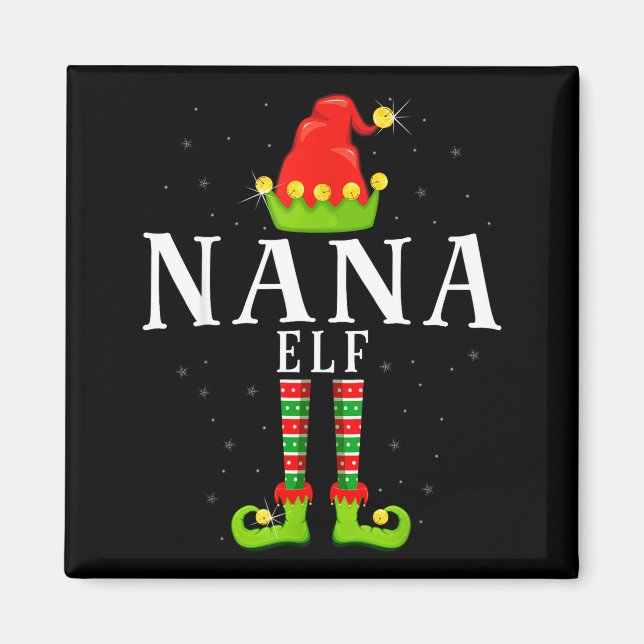 Nana Elf Christmas Matching Xmas Pajama  Magnet (Front)