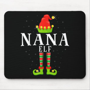 Nana Elf Christmas Matching Xmas Pajama Mouse Mat