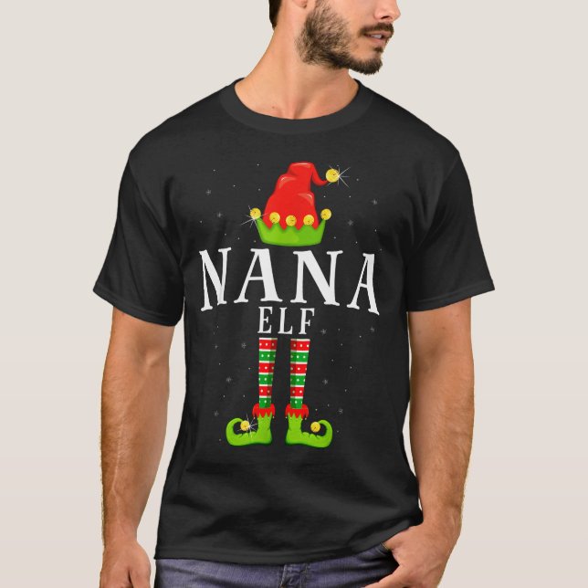 Nana Elf Christmas Matching Xmas Pajama  T-Shirt (Front)