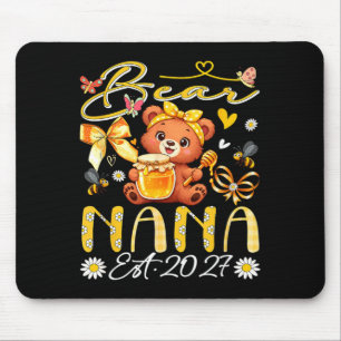 Nana Est 2027 Floral Bow Tie Mothers Day Bear Mouse Mat