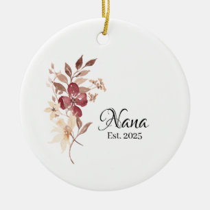 Nana Est. Year – New Grandma Milestone Ceramic Tree Decoration