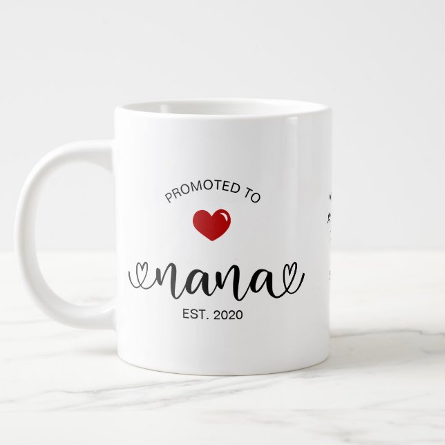Nana Established New Grandmother Gift Large Coffee Mug (Left)