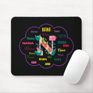 Nana Floral Flower Name Initial Mouse Mat