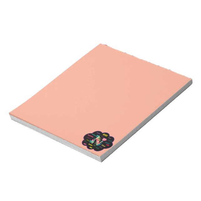 Nana Floral Flower Name Initial Notepad (Rotated)