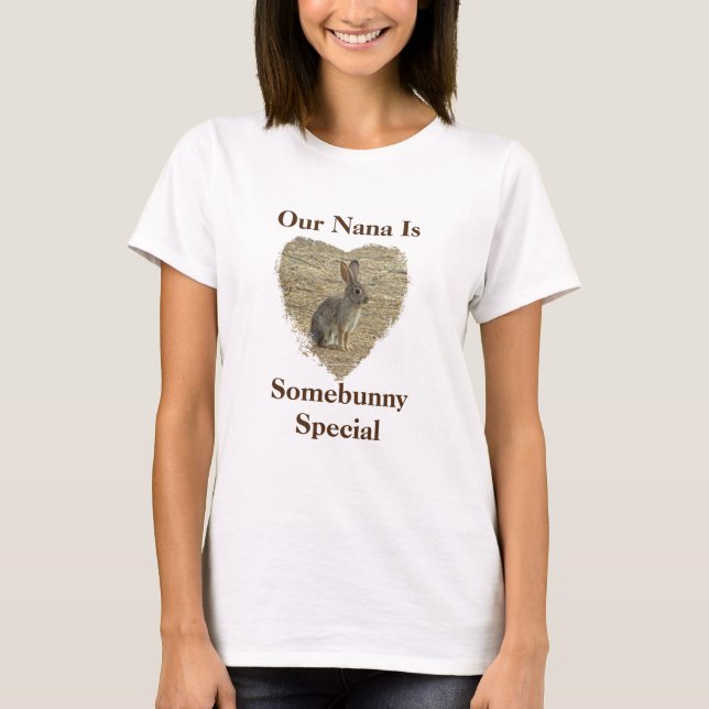 Nana From Grandchildren Animal Pun Adorable Bunny T-Shirt (Front)