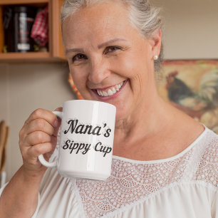 Nana funny coffe quote black half text  large coffee mug