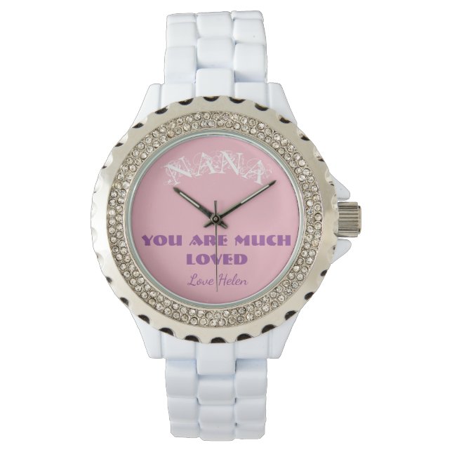 Nana Gift For Grandma Script Name Girly Cool  Watch (Front)