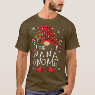 Nana Gnome Buffalo Plaid Matching Family Christmas T-Shirt