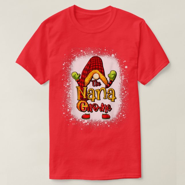 Nana gnome christmas pyjamas matching family group T-Shirt (Design Front)