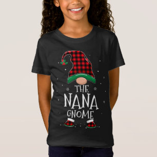 Nana Gnome Xmas Family Matching Funny Plaid Christ T-Shirt