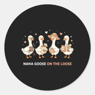 Nana Goose Funny Grandma Mimi Duck Lover Duckling Classic Round Sticker