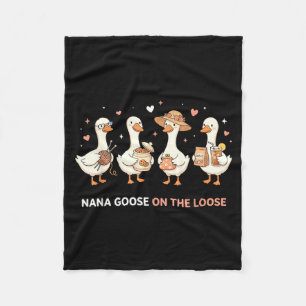 Nana Goose Funny Grandma Mimi Duck Lover Duckling Fleece Blanket